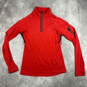 REI Co-op Womens XXS Red Quarter Zip Pullover Athletic Hiking Activewear Top